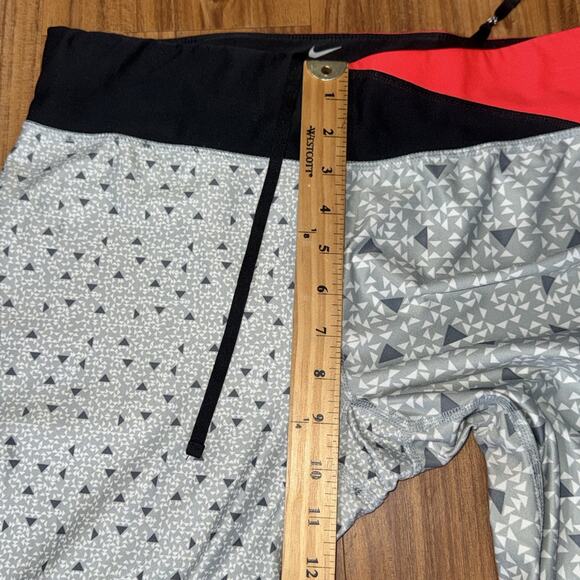Nike Dri-Fit Running Cropped Novelty Print Tights Womens Sz L Grey 626648-045 - Picture 3 of 6